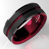 ATOP 8Mm Splicing Black Brushed Tungsten Carbide Ring With Comfort