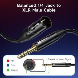Cable Matters Cable TRS a XLR de 6,35 mm (1/4 pulgada) (Cable XLR a TRS) Macho a macho 3 pies