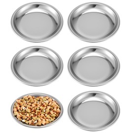 LXUEJIE 6 Pcs Hermit Crab Food and Water Bowl, Small Food Dish Water Dish Tiny Stainless Steel Feeding Dishes for Hermit Crab Cricket Snail Gecko Insect