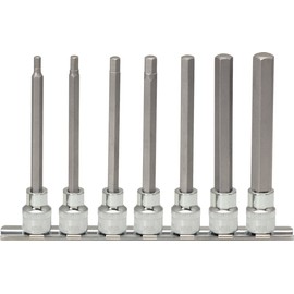 KS Tools 918.3960 CHROME+ hex bit socket set, 7pcs, 3/8"
