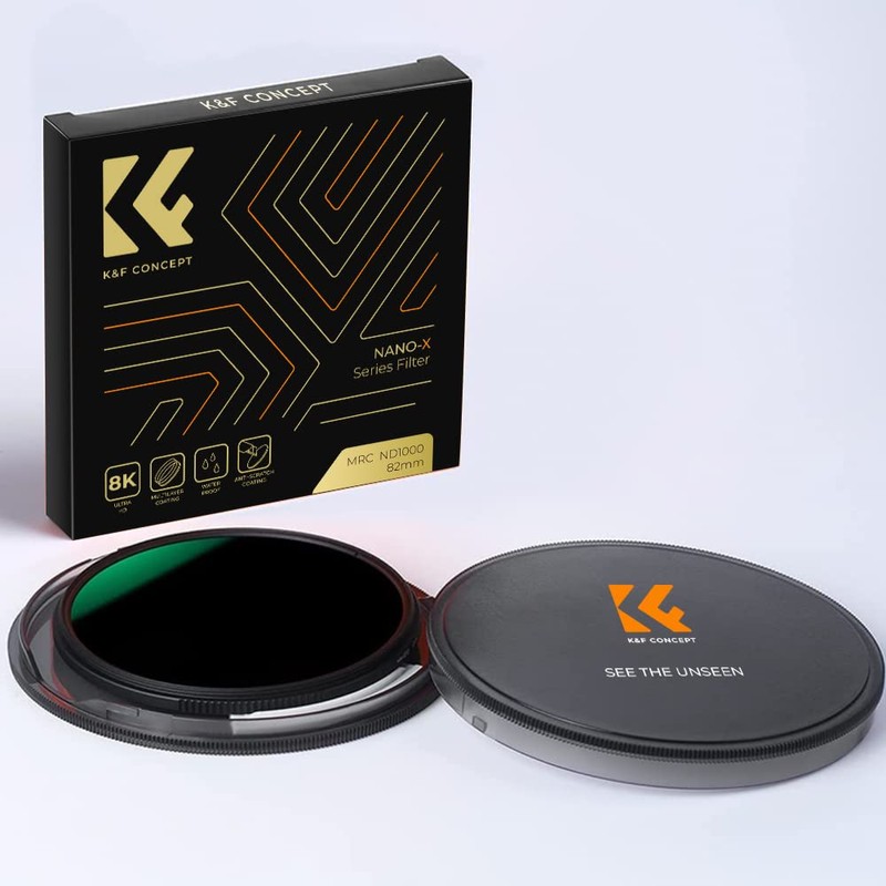 K&F Concept 37mm ND1000 Filter, Fixed Neutral Density Lens Filter