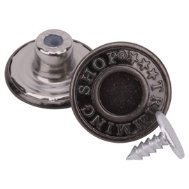 Trimming Shop Jeans Button Hammer on 20mm Brass Tack Fasteners with Aluminium Back Pin for Clothing Repair, Jeans, Denims, Skirts, Jackets (Gunmetal, 10pcs)