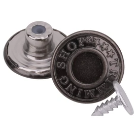 Trimming Shop Jeans Button Hammer on 20mm Brass Tack Fasteners with Aluminium Back Pin for Clothing Repair, Jeans, Denims, Skirts, Jackets (Gunmetal, 10pcs)
