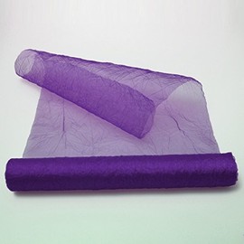Deko AS GmbH Crashorganza table runner purple - 28 cm wide - roll 5 metres - 68280 40-R 280