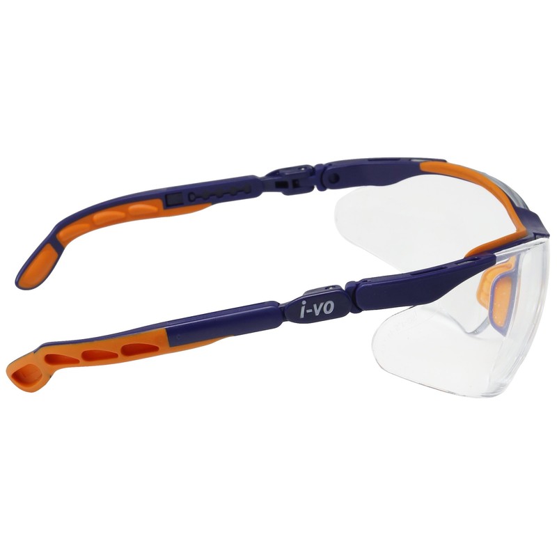 Uvex 9160065 Protection Glasses, i-vo, Clear, Blue/Orange