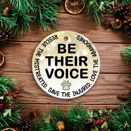 MEDROC Pet Rescue Christmas Ornament - 2024 3" Ceramic, Animals Rescue Appreciation Gifts Bulk for Women Men, Funny Birthday Thank You Gift for Dog Cat Lover Home Holiday Décor