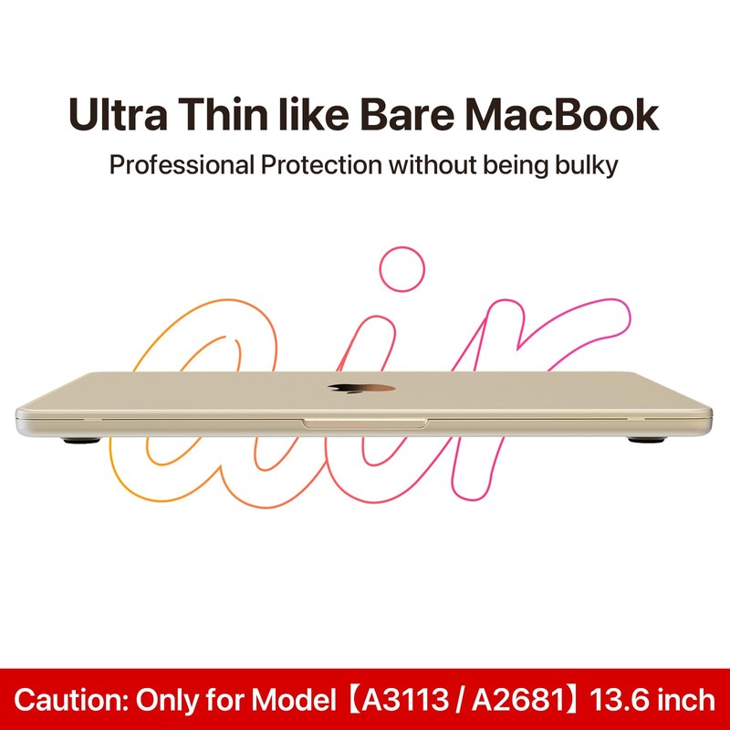 Soonjet Compatible for MacBook Air 13.6 inch Case M4 M3