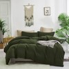 KAREVER Army Green Comforter Set King Olive Green Bedding Set