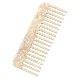 Pack of 2 Acetic Acid Hair Combs, Hair Comb with Marble Pattern, Antistatic Comb, Wide Teeth without Handle, Suitable for Various Hairstyles, Wet or Dry Hair (Colour, Beige)