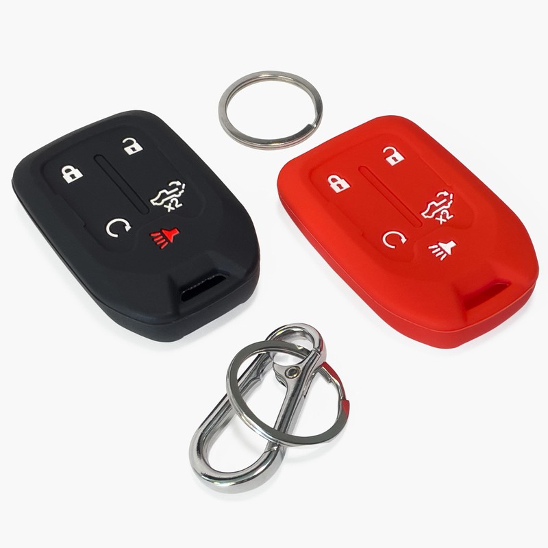 2-Pack Click&Fit Silicone Key Fob Covers Compatible with Chevy Silverado