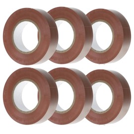 HomeBerg Brown Electrical Tape - 19mm x 10m - Moisture and Heat Resistant Tape, PVC Strong Self Adhesion White Tape, Multipurpose Electrical Insulation Tape for Electric Wires, DIY (Brown, 6 Pack)