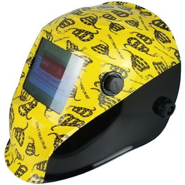 Hydro Dipped Auto Darkening Welding Helmets - Don't Tread On Me Yellow Pattern