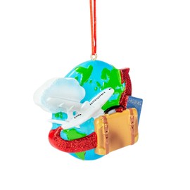 Kurt S Adler Globe Travel Theme 3 Inch Multi-Colored Resin Ornament