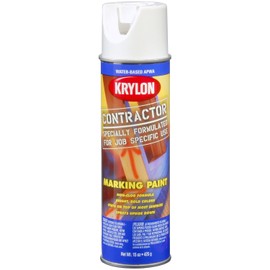 Krylon K07316007 APWA Brilliant White Water Based Marking Paint - 15 oz. Aerosol