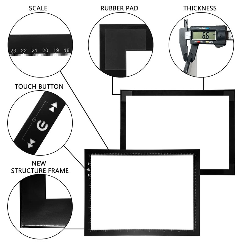 HSK B4/A3s LED Artist tracing Light Box Copy Table, Adjustable
