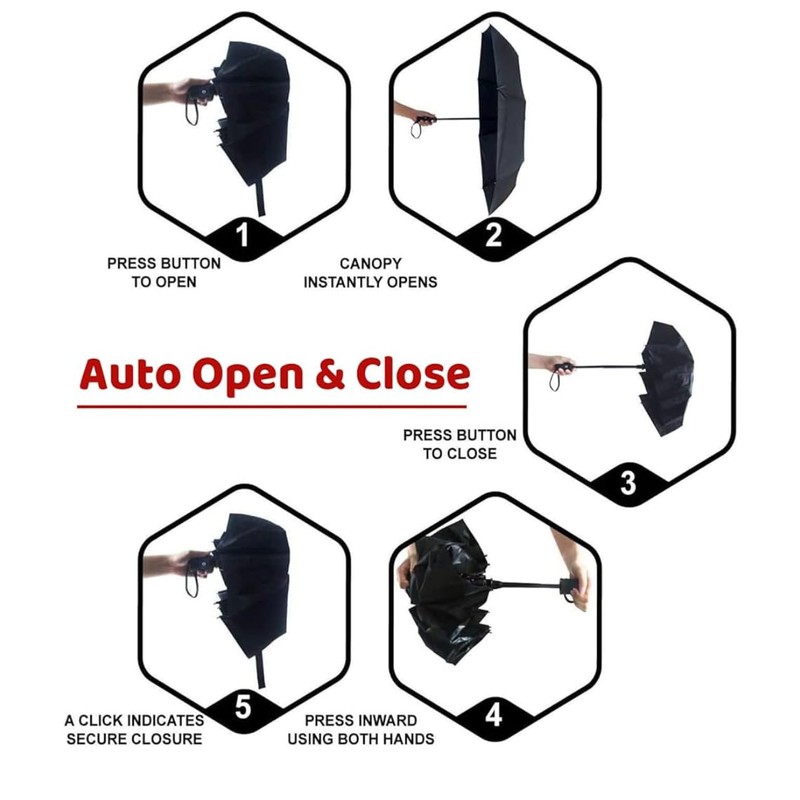 Compact Windproof Folding Umbrella – Automatic Open, Waterproof & UV