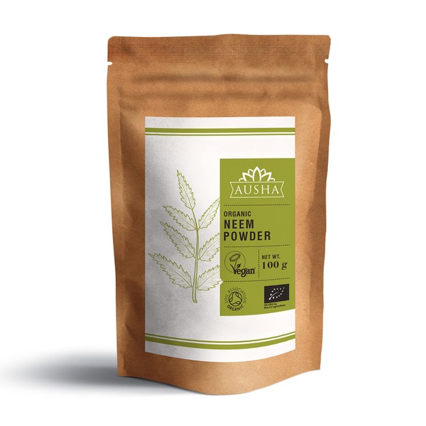 Ausha Organic Neem Leaf Powder 100g | Immunity,Digestion,Detox| Hair, Dandruff, Skin Care