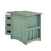 Powell Parnell Wood Side Table in Teal Blue
