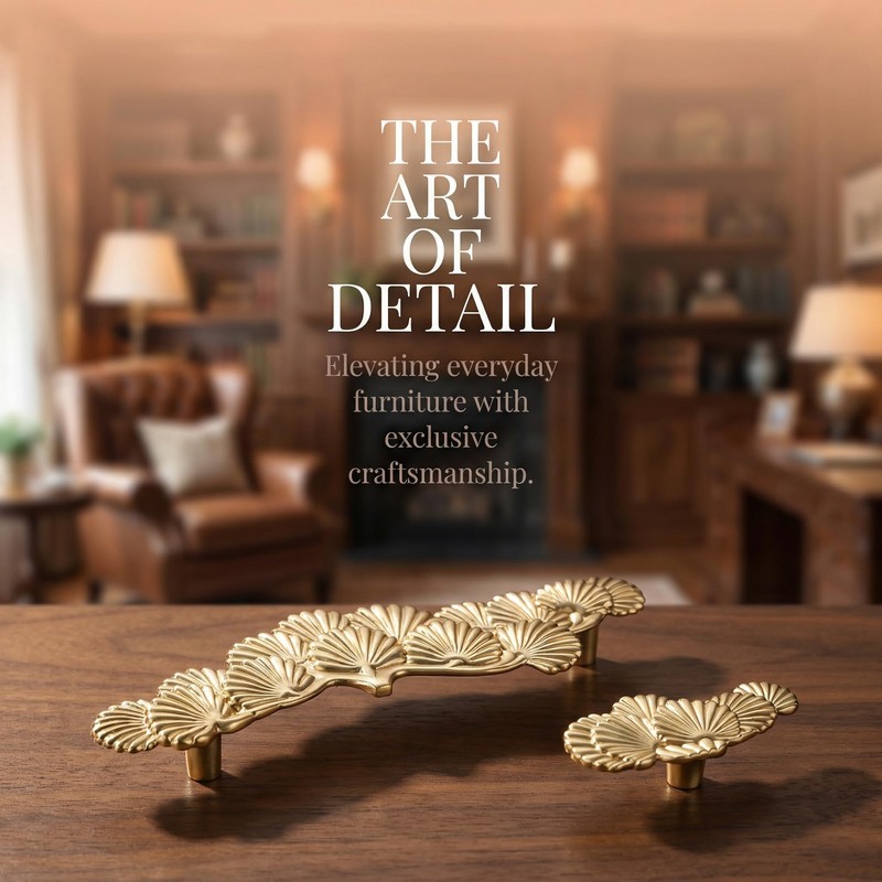 ZAMKAEEVI Cabinet Pulls Brushed Brass Drawer Handles, 2 Pack Golden