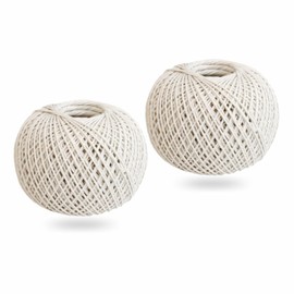 2 Pcs Cotton String Ball Butchers String Twine Strong 100% White Cotton Twine Ideal For Garden Butchers Wrapping Art Gift Crafts Paper Decorating 40m