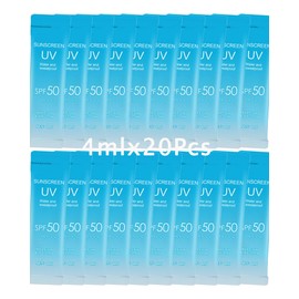 20 Pack Sunscreen SPF50+,Moisturizing Travel Size Sunblock Lightweight &Water-Resistant, 4ml Face & Body Mini Sunscreen Lotion Bulk Portable Sun Cream,Perfect for Most of Skin Women Travel & Outdoor-A