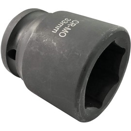 AERZETIX - C45026 - Impact Socket - Screwdriver - Short - 3/4x33mm - for Impact Wrench/Hand Ratchet/Pneumatics - Cylinder Body - Hexagonal / 6 Hexagon Socket - Made of CR-MO Steel - Black