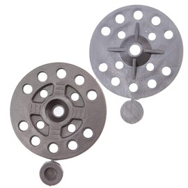 Toolty Plastic Washers - 100 Pcs of 56mm - Black Insulation Fixings - Tightening Discs with Plastic Caps - for Boards Insulation Panels and Sheets