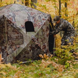Barronett Blinds PT550BW Pentagon Pop Up Portable Hunting Blind, Bloodtrail Backwoods Camo