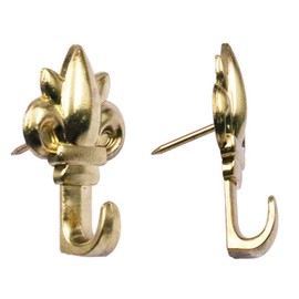 RFORPLY Pack of 20 Zinc Alloy Flower Shape Push Pin Hangers Hook Pin Wall Hooks (Gold)