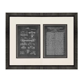 Pocket-knife Patent Art Chalkboard Print in a Beveled Black Wood Frame with a Double Mat (16" x 20") M15528