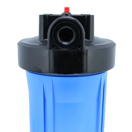 10-Inch Neo-Pure Standard Water Filter Housing with Blue Sump and Black Cap, 1-Inch NPT Inlet/Outlet, Without Pressure Relief Button, for Whole House or Point-of-Use Systems