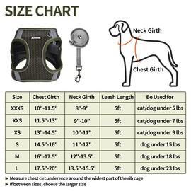 AIITLE Step in Dog Harness and Leash Set for Walking - Adjustable Dog Harness with Padded Vest for All Weather, Reflective Adjustable Pet Harness, Easy to Put on Small Dogs Army Green S
