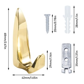 Ganchos dorados para bata, ganchos de pared para colgar ganchos de toalla resistentes para baño, ganchos de ropa montados en la pared, ganchos de ropa para cocina, recámara, hogar, entrada, 4 piezas
