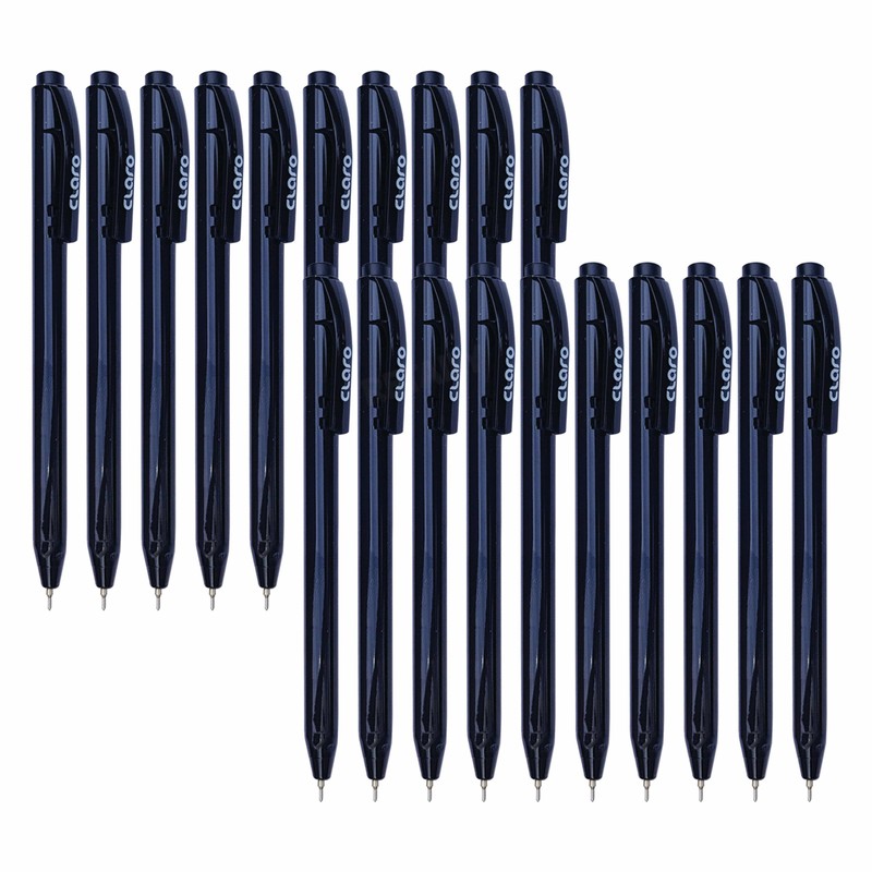 CLARO Trion SRT Retractable Ballpoint Pens, BLACK, Fine Point (0.7mm),