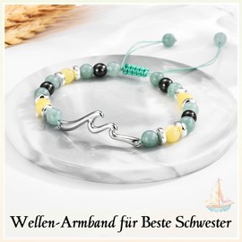 wynn's Armband für Meine Schwester, An Meine Schwester Geschenke von Bruder, Geschenk für Kleine Große Schwester von Geschwistern zum Geburtstag Firmung Kommunion Abschluss Einschulung Weihnachten