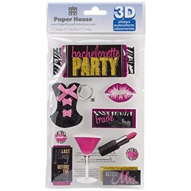 Paper House Productions 3D Stickers 4.5"x8.5", Bachelorette Party