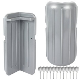 ORLANG 2Pack 8in X 16in Corner Dock Bumper Fender, Inflatable Dock Protection for Docking, Marine Dock Fender Bumper with Stainless Steel Mounting Hardware - Grey