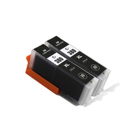 pomme BCI-380XLBK Black Value Set of 2, Large Capacity, Compatible with Canon, Includes Remaining Level Indicator Function, ISO 14001/ISO9001 Certified Factory (BCI-380, BCI-381, BCI-380XL, BCI-381XL)