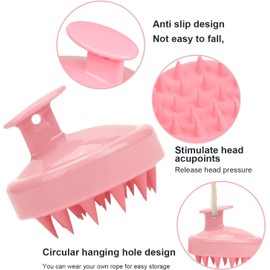 Heyumybit Root Comb Applicator Bottle,2 Pack Hair Oil Applicator Bottle,Scalp Massager Shampoo Brush Hair Coloring Dye for Home Salon Comb Applicators (Pink)