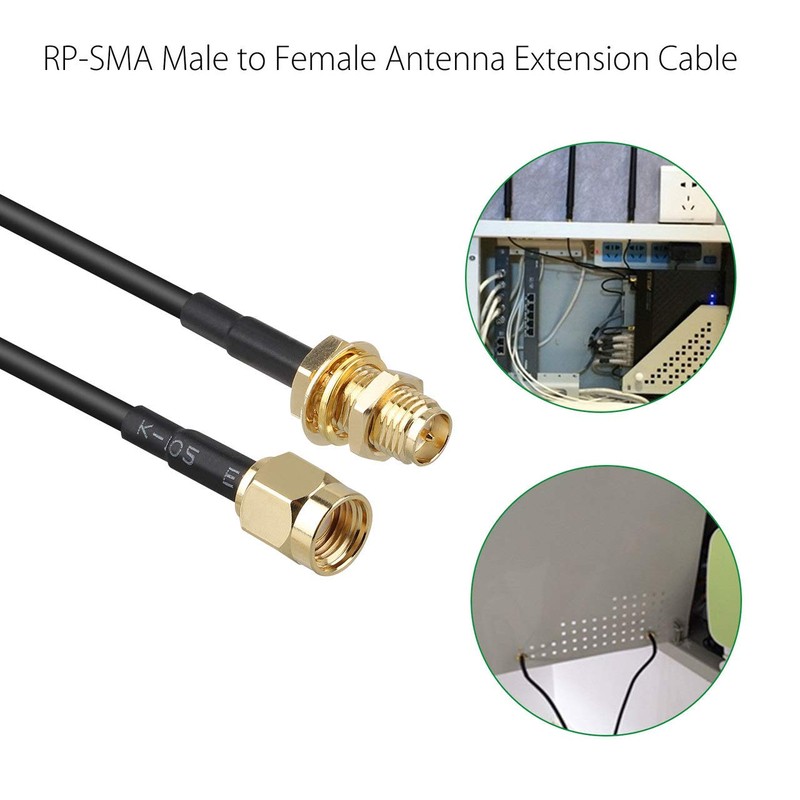 traderplus 3-Pack 10FT RP-SMA Male to Female Extension Cable WiFi