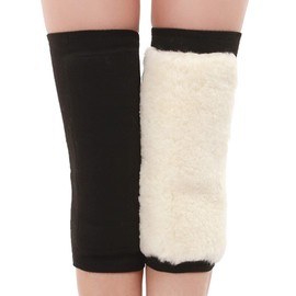 1 par de rodilleras con forro polar cálido para hombres y mujeres, calentador de piernas de algodón térmico para aliviar el dolor de artritis, yoga