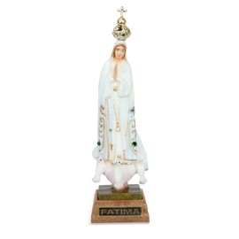 Hand Painted Our Lady of Fatima Statue - Made in Fatima (3.5", Painted Eyes)