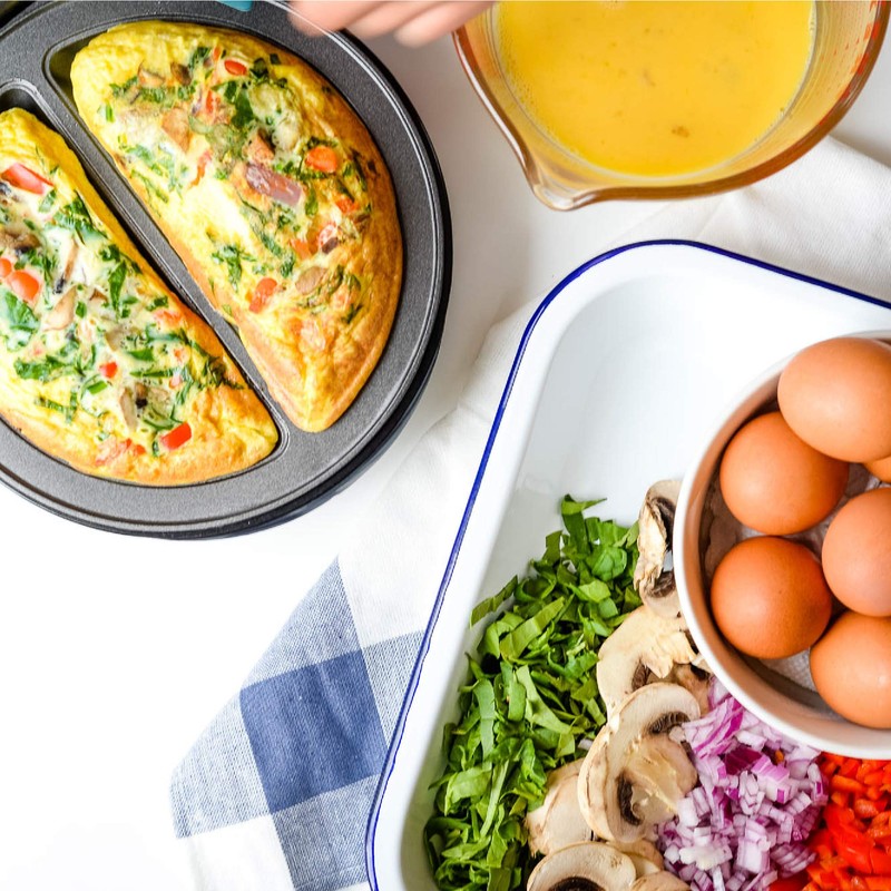 Holstein Housewares Stainless Steel 2 Section Omelet & Frittata Maker,
