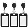 3-Pack ID Badge Holders with Retractable Keychains, Retractable Badge Reels,