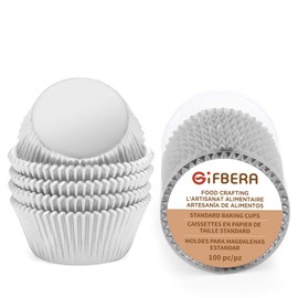 Gifbera Silver Foil Muffin Cupcake Liners/Baking Cups Standard Size, 100-Count