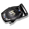Barry.Wang Black Belt for Men Dragon Designer Buckle Chinese Sliding