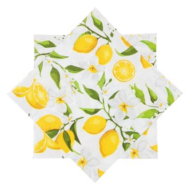 Lemon Napkins - Napkins for Decoupage UK, Lemon Party Decorations, Napkins Disposable Party, 40 Pcs Yellow Napkins, Napkins for Lemon Themed Birthday Parties Baby Showers Summer Parties(16.5×16.5)