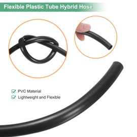 M METERXITY Black Vinyl Tubing, 10 Ft Length 0.32" ID x 0.39" OD PVC Flexible Plastic Tube Hybrid Hose, Flexible PVC Pipe Transfer Liquid Gas for Pond Fountain Garden/Industrial Conveying