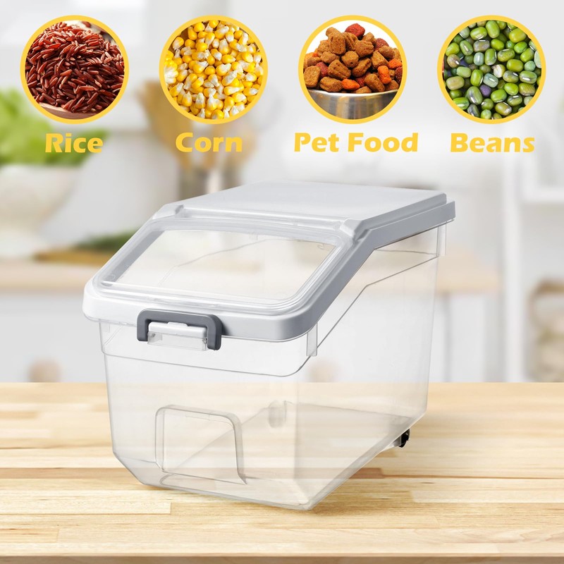 Sunnyray 4 Pcs Rice Storage Container 22 lb Airtight Flour