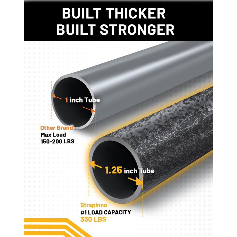 Strapinno - Ratcheting Cargo Bar 44"-74", Non-Slip Truck Bed Divider,